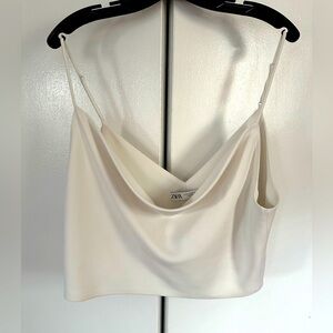 Cowl neck cropped cami
